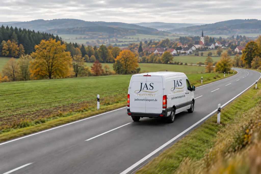 Transporter auf einer Route durch Deutschland